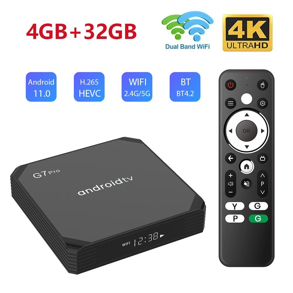ȵ̵ 11.0 TV ڽ,  ھ Ʈ TV ڽ,    ڽ, G7 Pro Amlogic S905Y4, 4K BT 4.2, USB3.0, 2.4G  5G, 4G + 32G